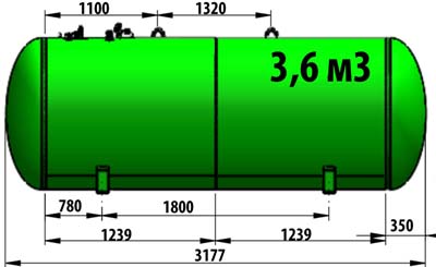 Газгольдер подземный «Эконом» 3,6 куб. м. 3600 литров производства Чехия «KADATEC s.r.o.»